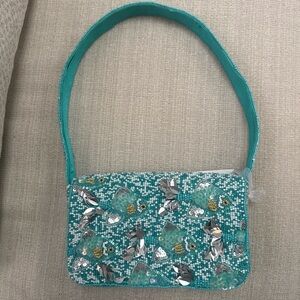 Viral Beaded Turquoise fish Shoulder Bag
